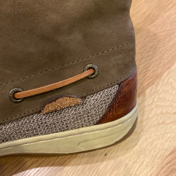 Sperry Womens Lace Up Ankle Boots Olive Green & Brown Leather / Size 7.5 - Picture 7 of 9
